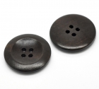 6stk dökkbrúnar viðartölur / 2.5 cm image